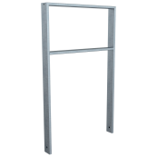 Lean-on hoop made of steel tube | Square tube, 80 x 20 mm | with cross bar | total width: 750 mm | hot-dip galvanized